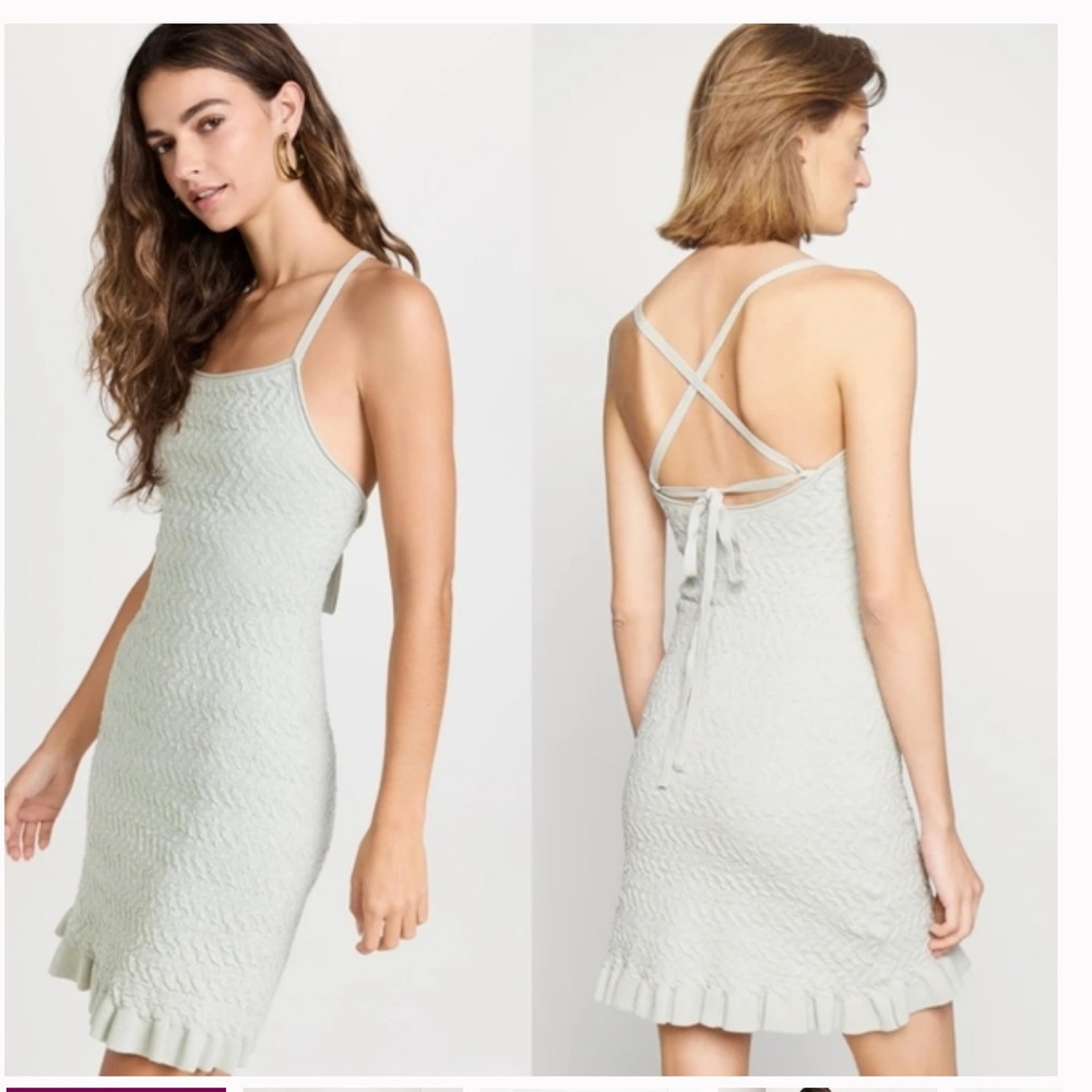Club Monaco Women's Strappy Texture Tank Dress, Green, S